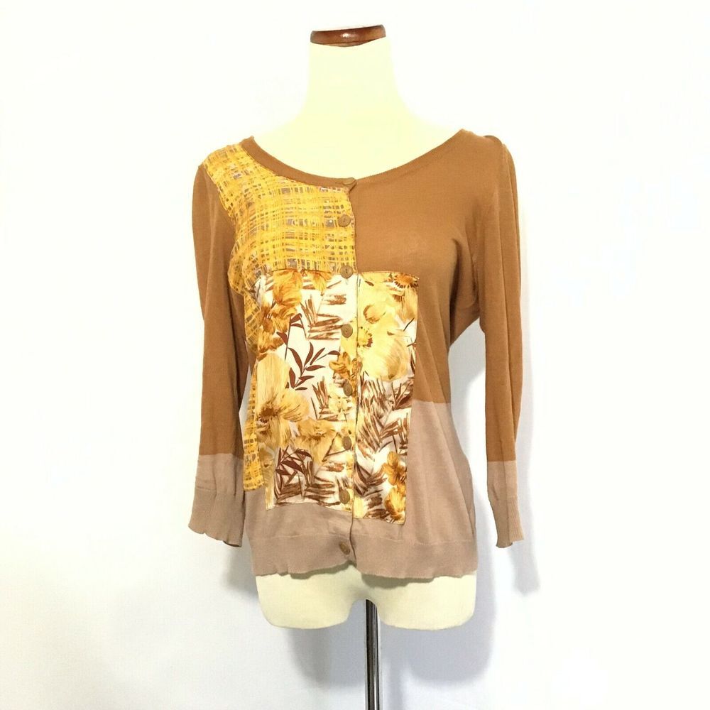 Woman's Guinevere‎ Anthropologie Cardigan Sweater Cotton & Silk Small